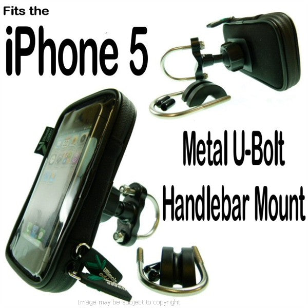 IPX4 Metal U Bolt iPhone 5 Motorcycle Mount (sku 15181)