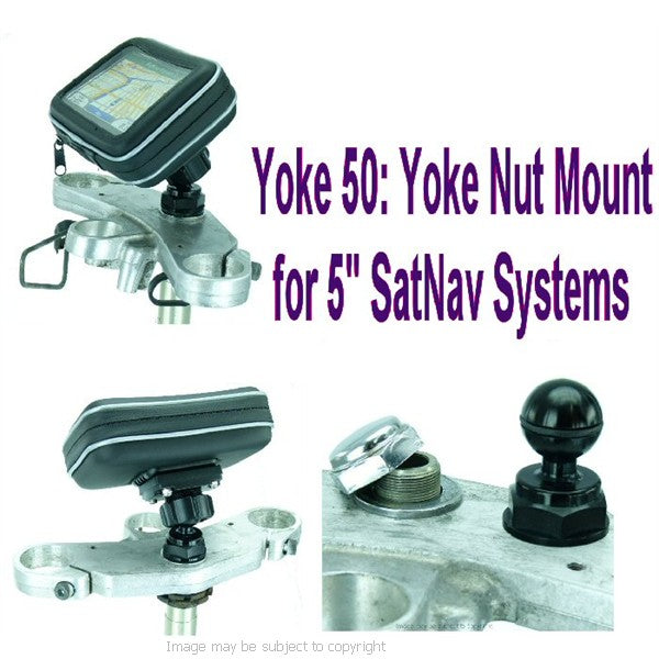 Yoke 50 - 5inch XL Screen GPS Satnav Motorcycle Yoke Nut Cap Mount  (sku 16711)