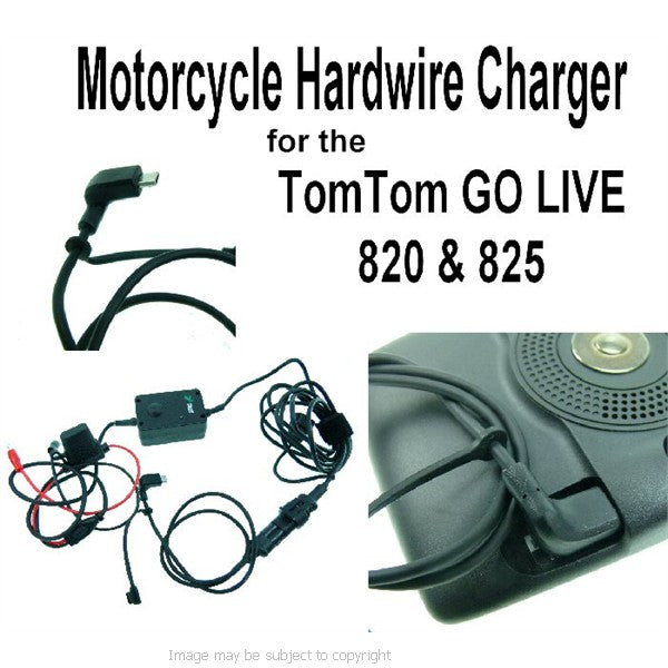 TomTom GO LIVE 820 Direct to Battery Hard Wire Motorcycle Charging Cable (SKU 15980)