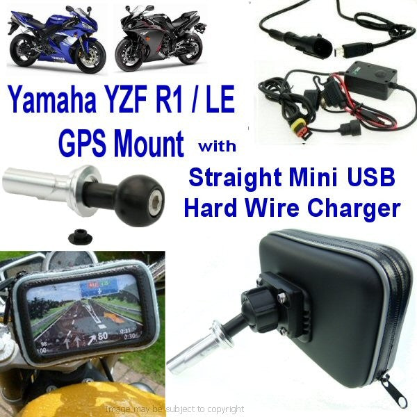 Yamaha YZF R1 - LE 5inch GPS SatNav Motorcycle Mini USB Powered Yoke Mount (sku 14221)