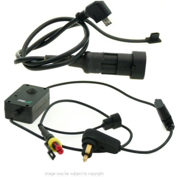 5inch SatNav GPS DIN - Hella Powered Motorcycle Mount - Angled Micro USB (SKU 14038)