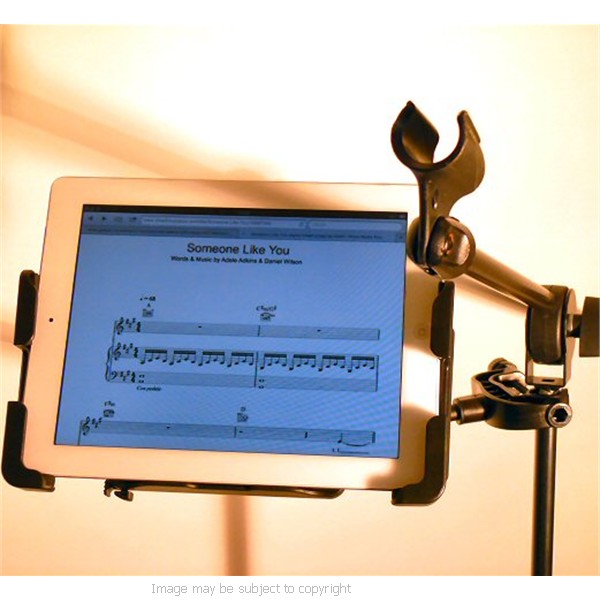 Deluxe Music Microphone Stand iPad 3 Holder (sku 14068)