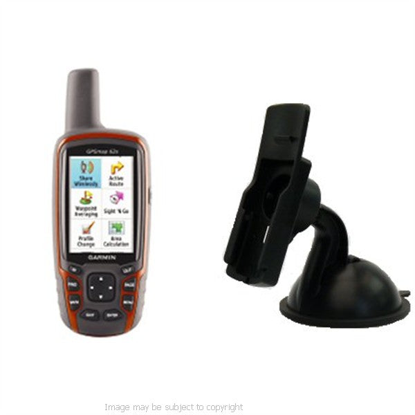ZS Stick Anywhere Multi Surface Suction Car Dashboard Mount for the Garmin GPSMap 62, 62s, 62sc, 62st, 62stc (SKU 10790)