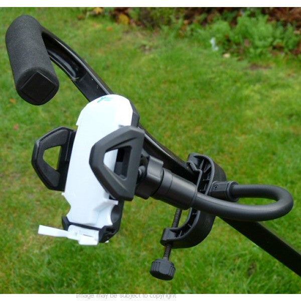 Flexible Golf Trolley Clamp Mount for the Skycaddie SGX (sku 13872)