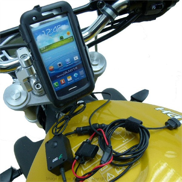 PRO Samsung Galaxy S3 GT-i9300 Waterproof Motorcycle Powered Mount (sku 15932)