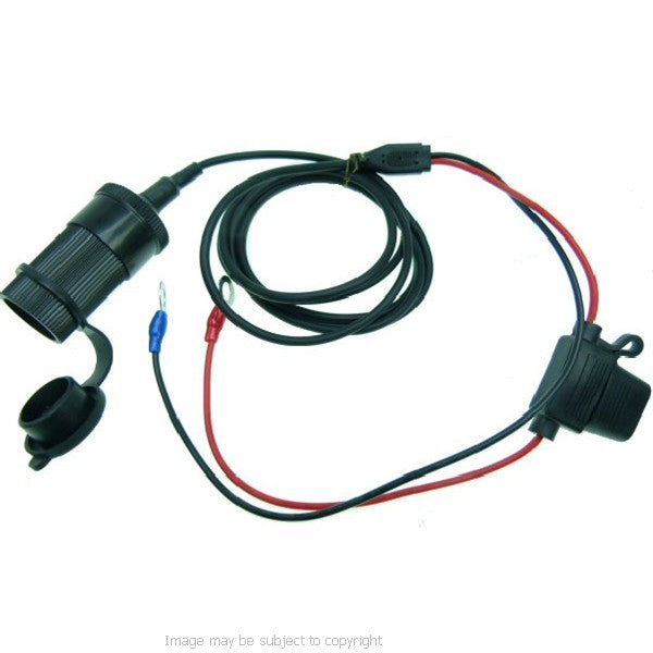 Extra Long 1.5m12V Car Cigarette Lighter Socket Direct to Battery Charger Outlet (sku 15955uk)