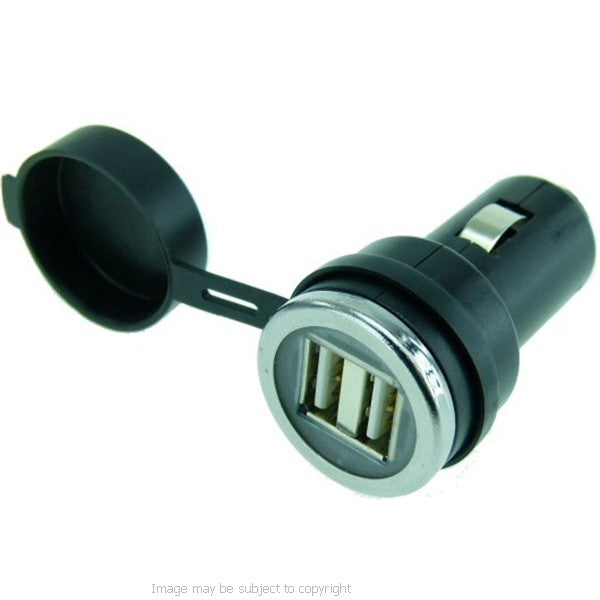 Motorcycle Car Dual USB GPS Phone Power Adaptor (sku 16108)