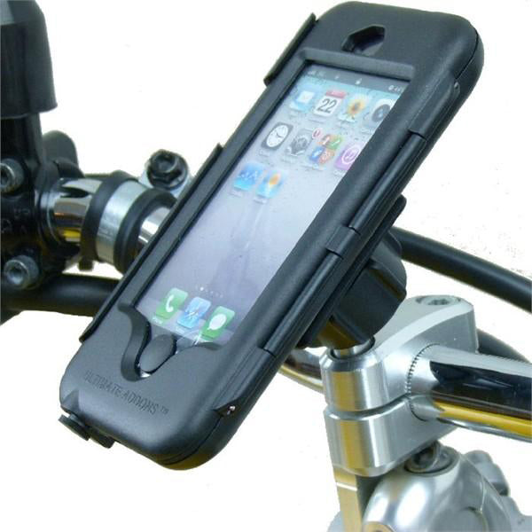 Waterproof Hardwire Powered M8 Top Clamp Motorcycle Phone Mount for iPhone 5C (sku 19266)