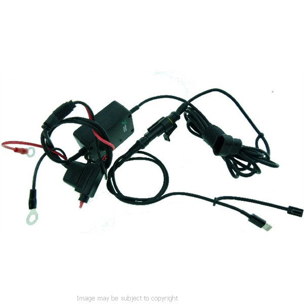 Powered 13mm-14.7mm Motorcycle Fork Stem Yoke Mount for iPhone 5 with Hardwire (sku 16237)