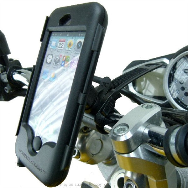 Powered iPhone SE 1st edition Locking Strap Tough Case Motorcycle Mount (sku 34807)