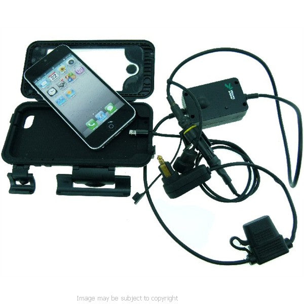 Waterproof DIN Powered 20.5-24.5mm Motorcycle Fork Stem Yoke Mount for iPhone 5C (sku 19270)