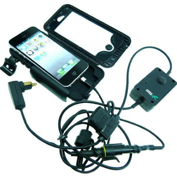Waterproof DIN Powered Locking Strap Motorcycle Handlebar Mount for iPhone 5C (sku 19255)