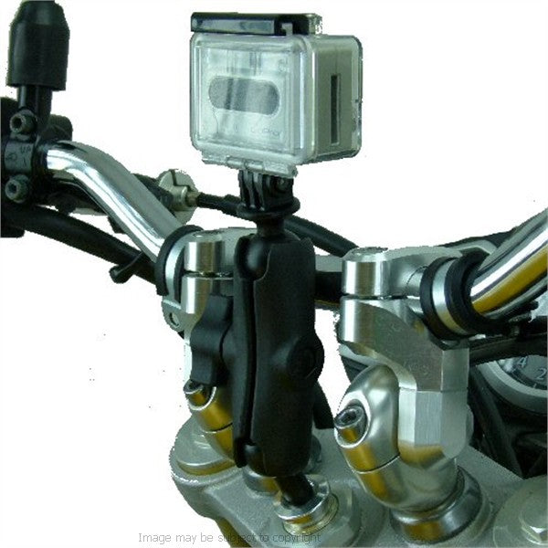 Go Pro Hero Camera Motorcycle Fork Stem Yoke Mount 17.5 - 20.5mm (sku 17191)