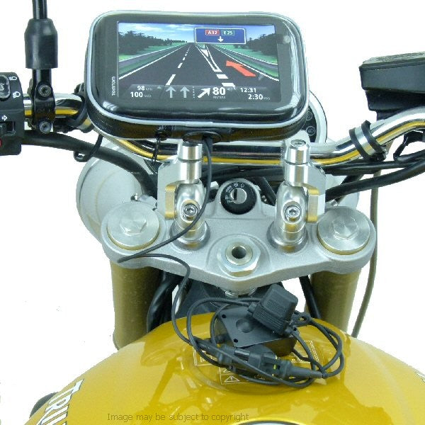Hella DIN Powered Motorcycle M8 Handlebar Clamp Mount for TomTom START 60 SatNav (sku 17362)