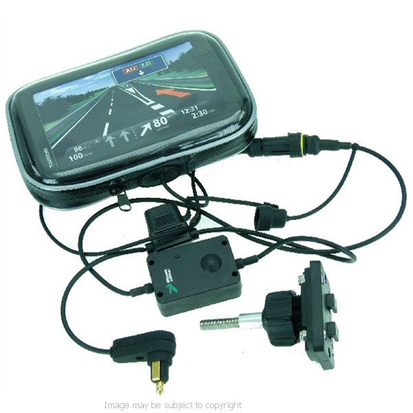 Hella DIN Powered Motorcycle M8 Handlebar Clamp Mount for TomTom START 60 SatNav (sku 17362)