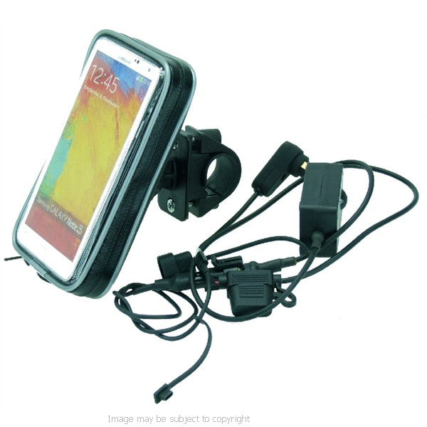 Hella DIN Powered Motorcycle Handlebar Mount for Galaxy Note 3 (sku 19448)