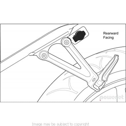 POWERLET POWER SOCKET - SPORTBIKE REAR SET KIT - BLACK ANODIZED PKT-041-B (SKU 3497)