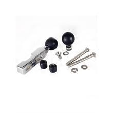 RAM UNIVERSAL MOTORCYCLE CHROME HANDLEBAR BASE WITH TWO 1inch BALLS RAM-B-309-2CH (SKU 3825)