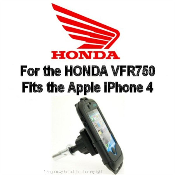 Honda VFR750 (all years) 19mm Central Fork Stem Yoke Motorcycle Mount &amp; Waterproof TOUGH Case for the Apple iPhone 4S (sku 13434)
