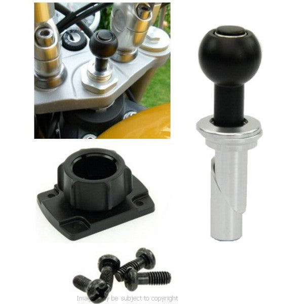 Motorcycle 13mm Yoke Mount with Female 1inch Ball AMPS Adaptor (sku 14282)
