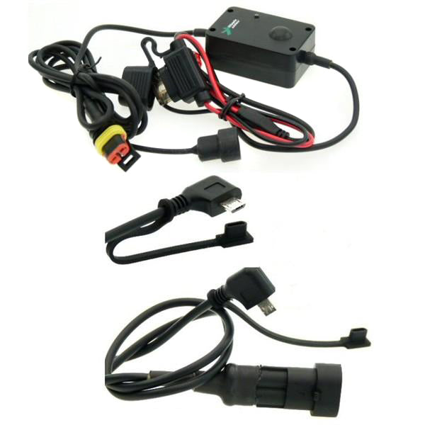 Motorcycle Cell Phone Mount Bundle with Direct to Battery Angled Micro USB Charging Cable (sku 12901)