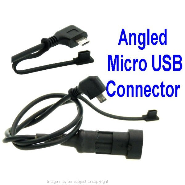 Motorcycle Hella - DIN - BMW Style Power Cable - Angled Micro USB (sku 12791)