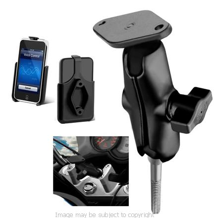 GENUINE RAM MOUNT with STANDARD 3inch ARM &amp; APPLE iPHONE 3G 3Gs CRADLE for MOTORCYCLE HANDLEBAR CLAMPS (SKU 6039)