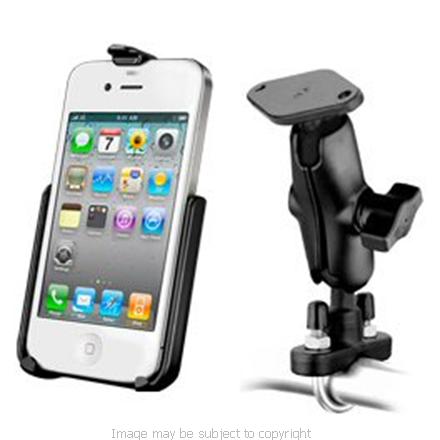 RAM Apple iPhone 4 Golf Cart or Trolley Mount with Bar - Rail fitting &amp; 3inch arm (sku 7590)