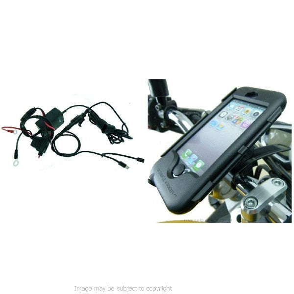 Powered iPhone SE 1st edition Locking Strap Tough Case Motorcycle Mount (sku 34807)