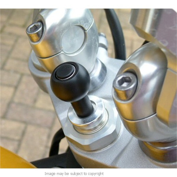 Hardwire Powered 13.3mm - 14.7mm Motorcycle Fork Stem Yoke Mount for TomTom START 60 (sku 17371)