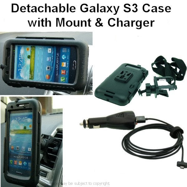 Samsung Galaxy S3 GT-i9300 Swivel Vent Mount &amp; Charger Car Kit  (sku 15717)