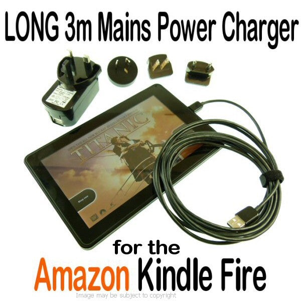 Amazon Kindle Fire 3m Mains Power Wall Charger (sku 15809)