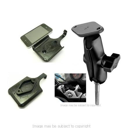 RAM Motorcycle Handlebar Clamp Mount with Standard 3inch Arm Apple iPhone 8 PLUS cradle (sku 42747)