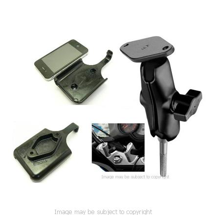 RAM Motorcycle Handlebar Clamp Mount with Standard 3inch Arm &amp; RAM-HOL-AP9 Apple iPhone 4S cradle (SKU 13444)