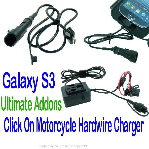 Ultimate Addons Click On Galaxy S3 GT-i9300 Direct to Battery Motorcycle Cable (sku 15928)