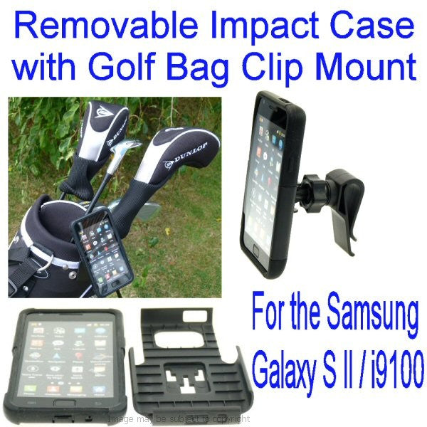 Impact Anti-Shock Golf Bag Clip Mount for the Samsung Galaxy S2 - S II Phone (sku 11169)