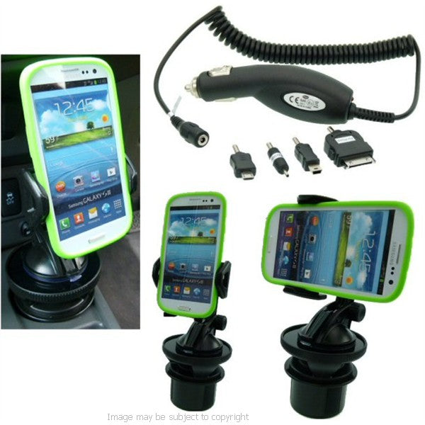 Samsung Galaxy S3 GT-i9300 Cup Holder Base Mount &amp; Charger Kit  (sku 14609)
