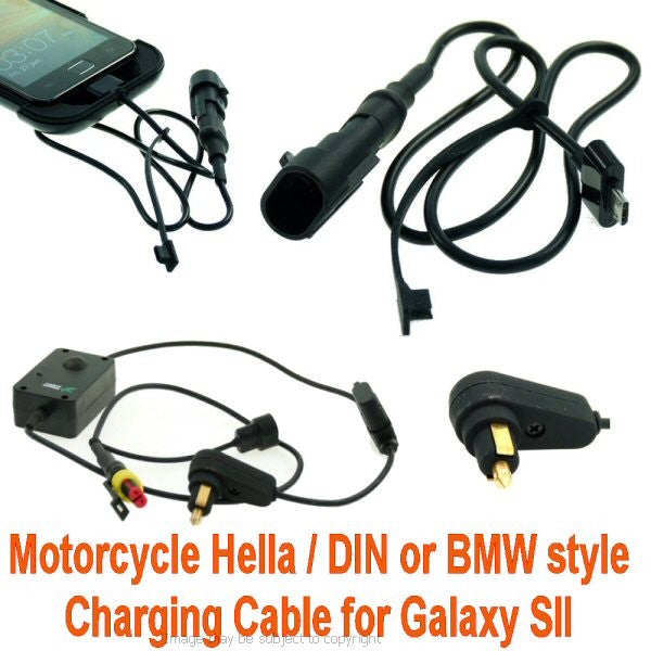 Motorcycle Hella - DIN - BMW Style Power Cable for Samsung Galaxy S2 SII i9100 (sku 13994)