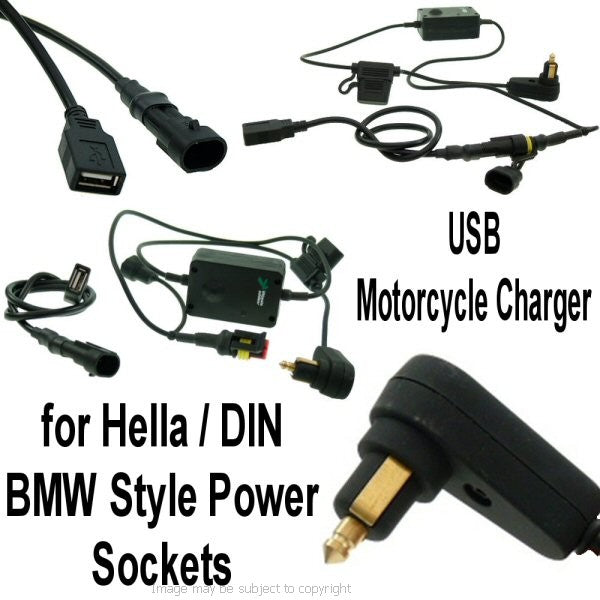 USB Motorcycle Hella - DIN - BMW Style Power Cable (sku 14261)