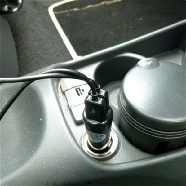 Dual USB DC Car Lighter Socket Charger - Simultaneously Charge TWO Devices At Once (sku 10198)