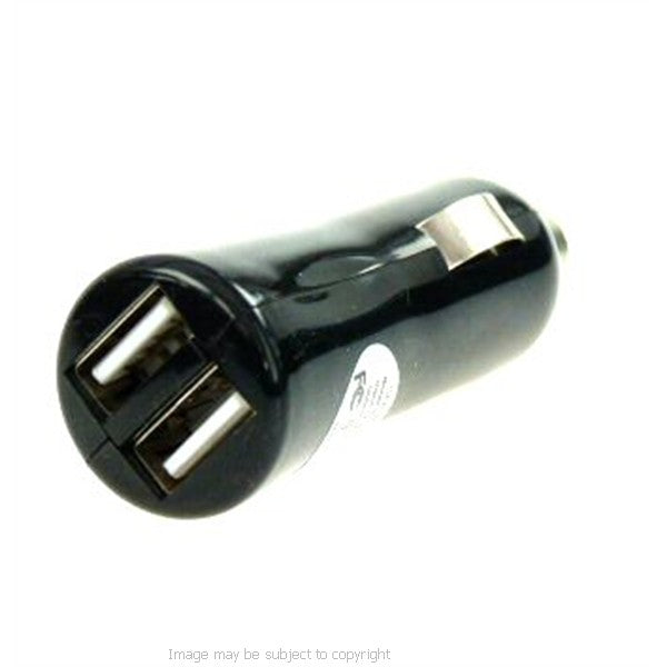Dual USB DC Car Lighter Socket Charger - Simultaneously Charge TWO Devices At Once (sku 10198)