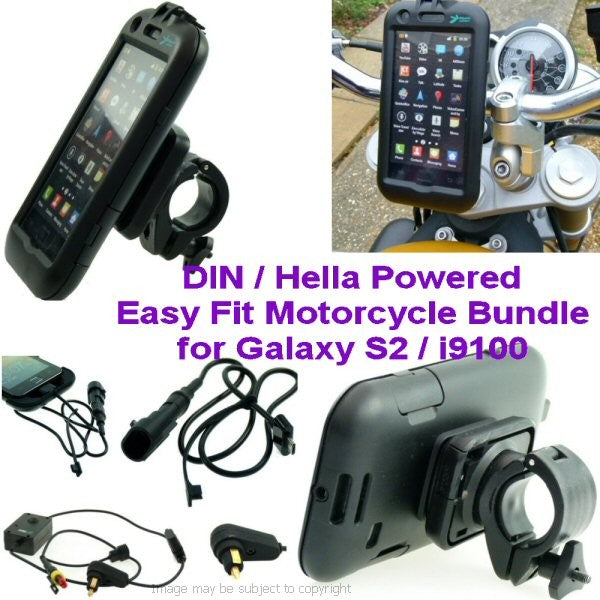 Samsung Galaxy S2 - i9100 Waterproof Motorcycle DIN - Hella Powered Mount (sku 13998)