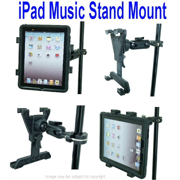 Secure iPad 3 Music Microphone Stand Mount Holder (sku 16021)