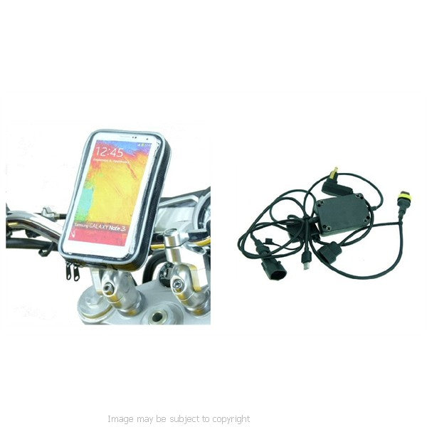 Hella DIN Powered Motorcycle Handlebar Mount for Galaxy Note 3 (sku 19448)