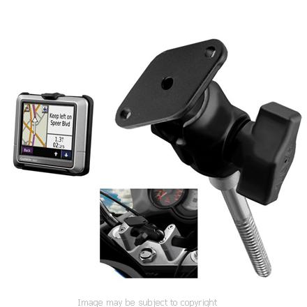 GENUINE RAM MOUNT with SHORT 1 1-4inch ARM &amp; GARMIN NUVI 200 205 250 255 260 270 CRADLE for MOTORCYCLE HANDLEBAR CLAMPS (SKU 6043)