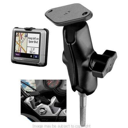 GENUINE RAM MOUNT with STANDARD 3inch ARM &amp; GARMIN NUVI 200 205 250 255 260 270 CRADLE for MOTORCYCLE HANDLEBAR CLAMPS (SKU 6042)