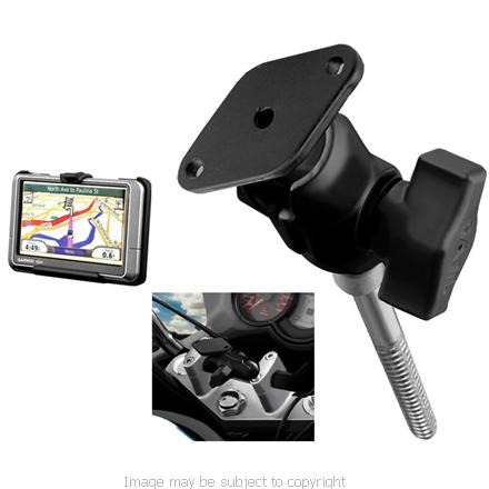 GENUINE RAM MOUNT with SHORT 1 1-4inch ARM &amp; GARMIN NUVI 200w 205w 250w 255w 260w 265w CRADLE for MOTORCYCLE HANDLEBAR CLAMPS (SKU 6041)