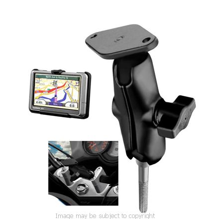GENUINE RAM MOUNT with STANDARD 3inch ARM &amp; GARMIN NUVI 200w 205w 250w 255w 260w 265w CRADLE for MOTORCYCLE HANDLEBAR CLAMPS (SKU 6040)