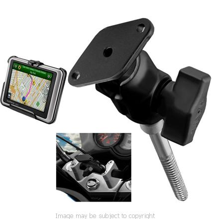 GENUINE RAM MOUNT with SHORT 1 1-4inch ARM &amp; GARMIN Dezl 560T, 560LT CRADLE for MOTORCYCLE HANDLEBAR CLAMPS (SKU 10895)