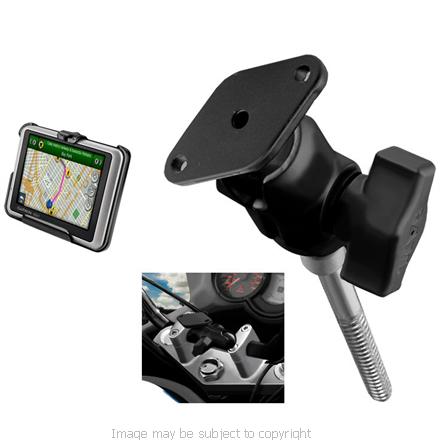 GENUINE RAM MOUNT with SHORT 1 1-4inch ARM &amp; GARMIN NUVI 1300 1350 1350t 1370t 1390t CRADLE for MOTORCYCLE HANDLEBAR CLAMPS (SKU 6050)